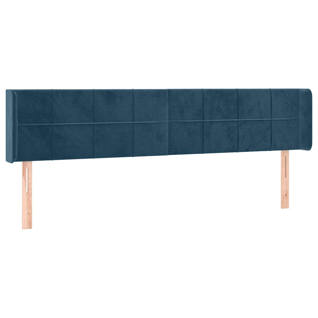 Hoofdbord LED 203x16x78/88 cm fluweel donkerblauw is nu te koop bij PeponiXL, paradijselijk wonen!