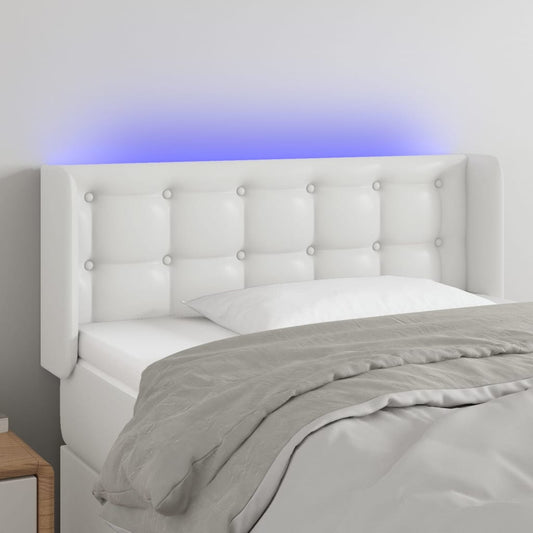 Hoofdbord LED 103x16x78/88 cm kunstleer wit is nu te koop bij PeponiXL, paradijselijk wonen!