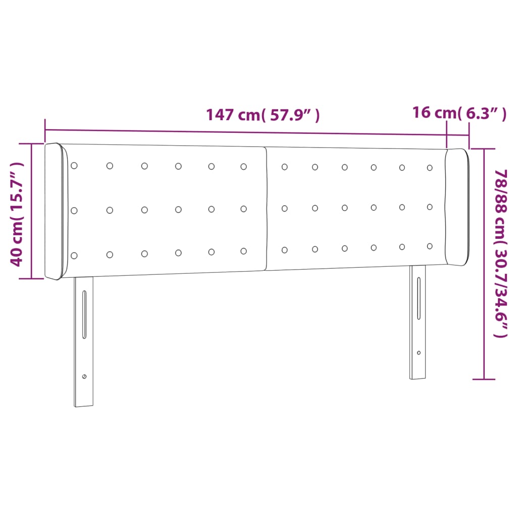 Hoofdbord LED 147x16x78/88 cm kunstleer zwart is nu te koop bij PeponiXL, paradijselijk wonen!
