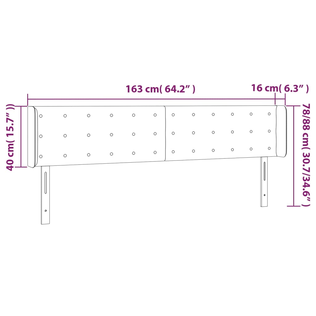 Hoofdbord LED 163x16x78/88 cm kunstleer wit is nu te koop bij PeponiXL, paradijselijk wonen!