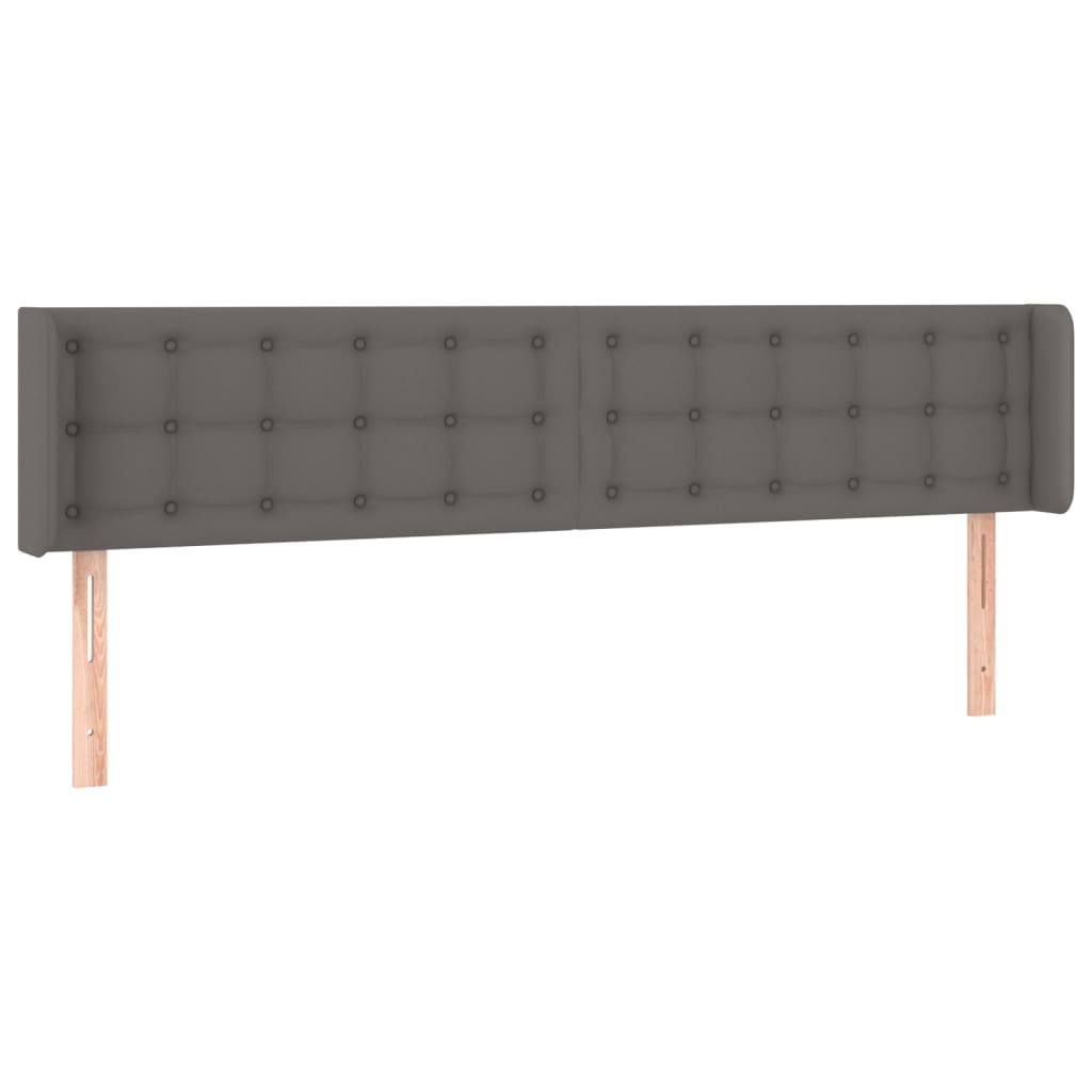 Hoofdbord LED 163x16x78/88 cm kunstleer grijs is nu te koop bij PeponiXL, paradijselijk wonen!