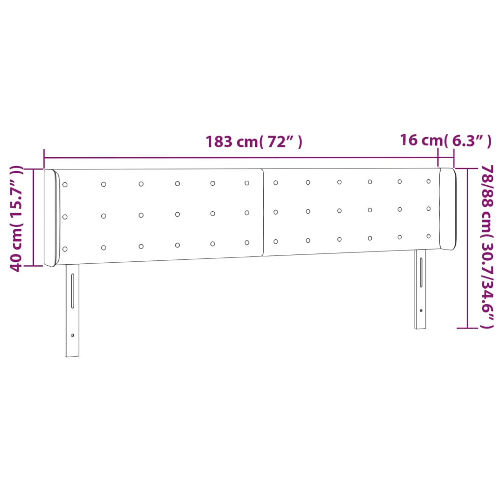 Hoofdbord LED 183x16x78/88 cm kunstleer cappuccinokleurig is nu te koop bij PeponiXL, paradijselijk wonen!