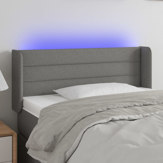 Hoofdbord LED 103x16x78/88 cm stof donkergrijs is nu te koop bij PeponiXL, paradijselijk wonen!