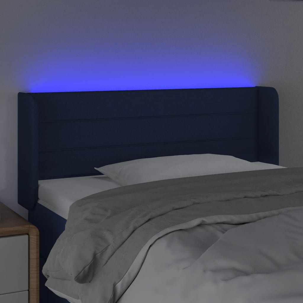 Hoofdbord LED 103x16x78/88 cm stof blauw is nu te koop bij PeponiXL, paradijselijk wonen!