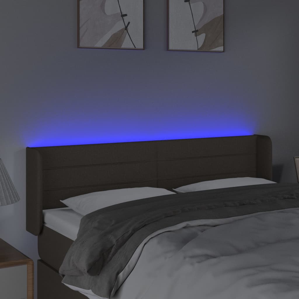 Hoofdbord LED 147x16x78/88 cm stof taupe is nu te koop bij PeponiXL, paradijselijk wonen!