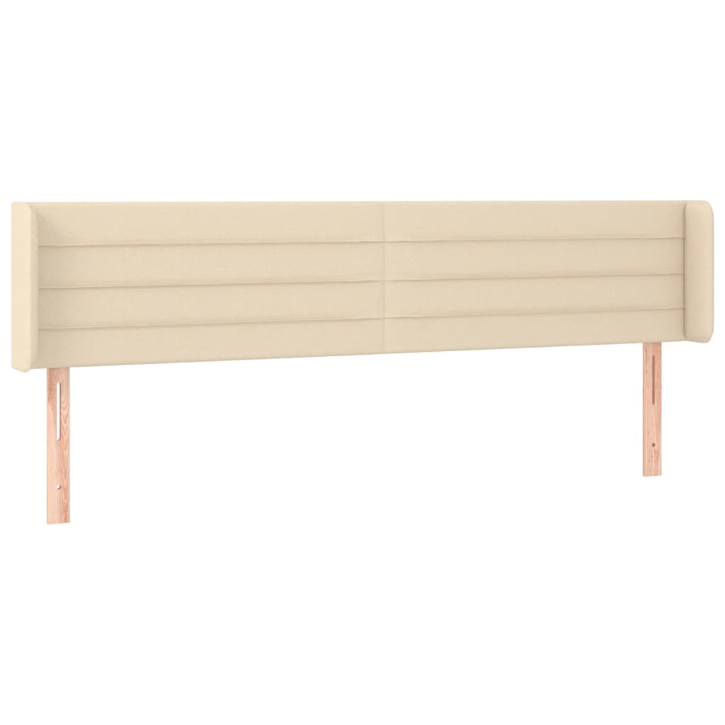 Hoofdbord LED 203x16x78/88 cm stof crèmekleurig is nu te koop bij PeponiXL, paradijselijk wonen!