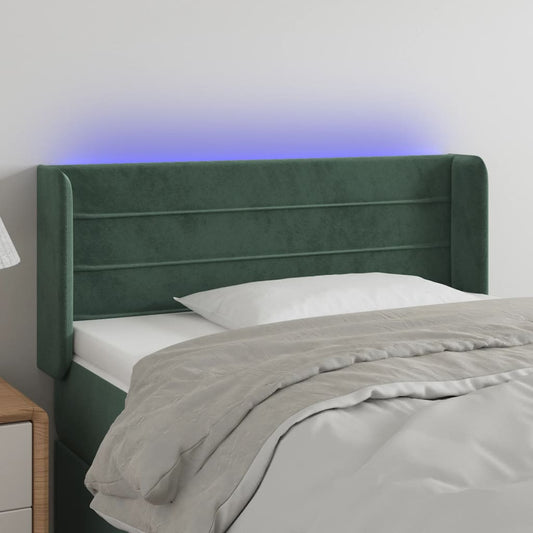 Hoofdbord LED 93x16x78/88 cm fluweel donkergroen is nu te koop bij PeponiXL, paradijselijk wonen!