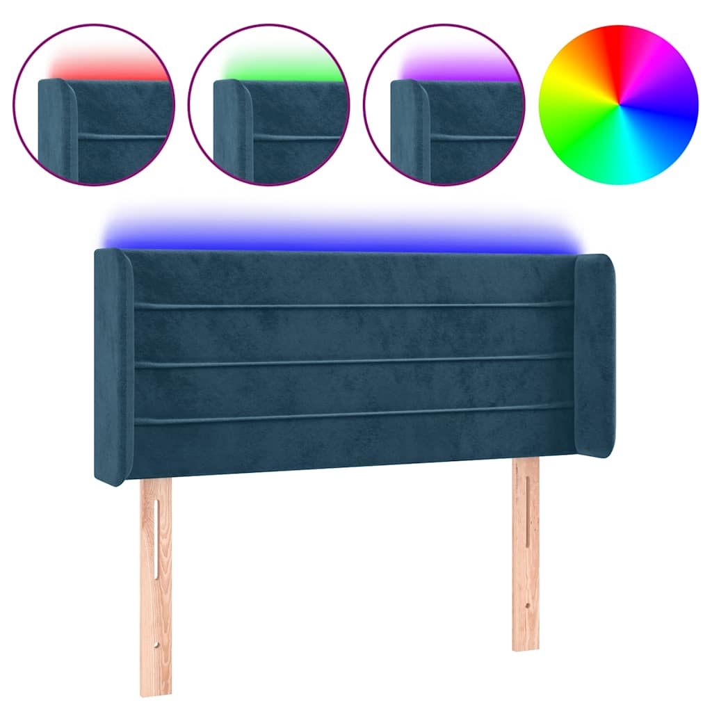 Hoofdbord LED 93x16x78/88 cm fluweel blauw is nu te koop bij PeponiXL, paradijselijk wonen!