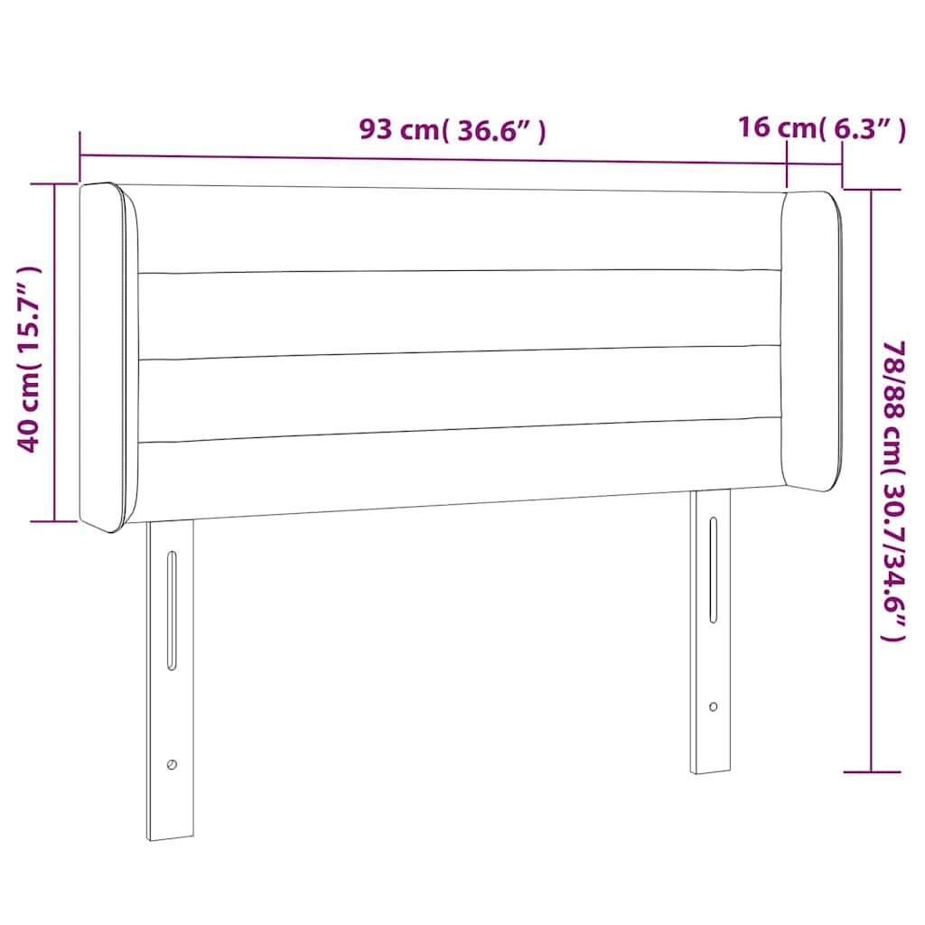 Hoofdbord LED 93x16x78/88 cm fluweel blauw is nu te koop bij PeponiXL, paradijselijk wonen!