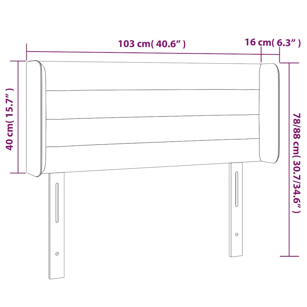Hoofdbord LED 103x16x78/88 cm fluweel donkerblauw is nu te koop bij PeponiXL, paradijselijk wonen!