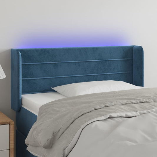 Hoofdbord LED 103x16x78/88 cm fluweel donkerblauw is nu te koop bij PeponiXL, paradijselijk wonen!