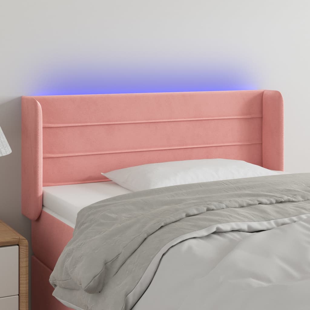 Hoofdbord LED 103x16x78/88 cm fluweel roze is nu te koop bij PeponiXL, paradijselijk wonen!
