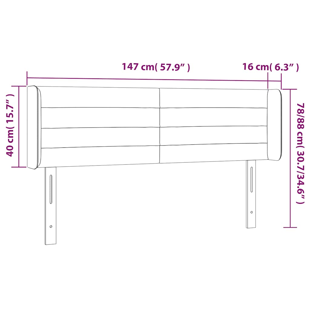 Hoofdbord LED 147x16x78/88 cm fluweel donkergroen is nu te koop bij PeponiXL, paradijselijk wonen!