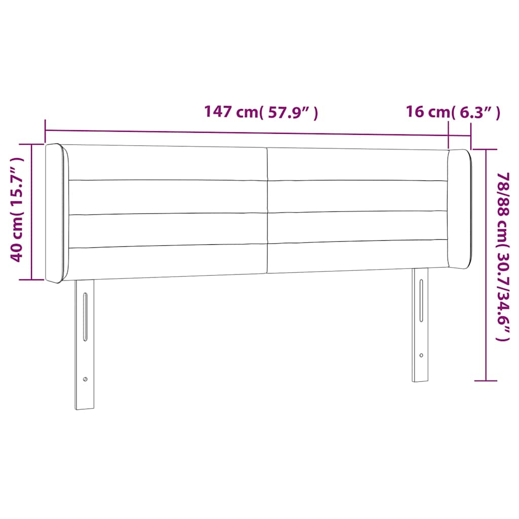 Hoofdbord LED 147x16x78/88 cm fluweel donkerblauw is nu te koop bij PeponiXL, paradijselijk wonen!
