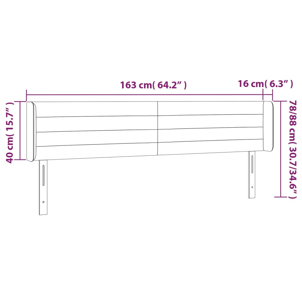 Hoofdbord LED 163x16x78/88 cm fluweel lichtgrijs is nu te koop bij PeponiXL, paradijselijk wonen!