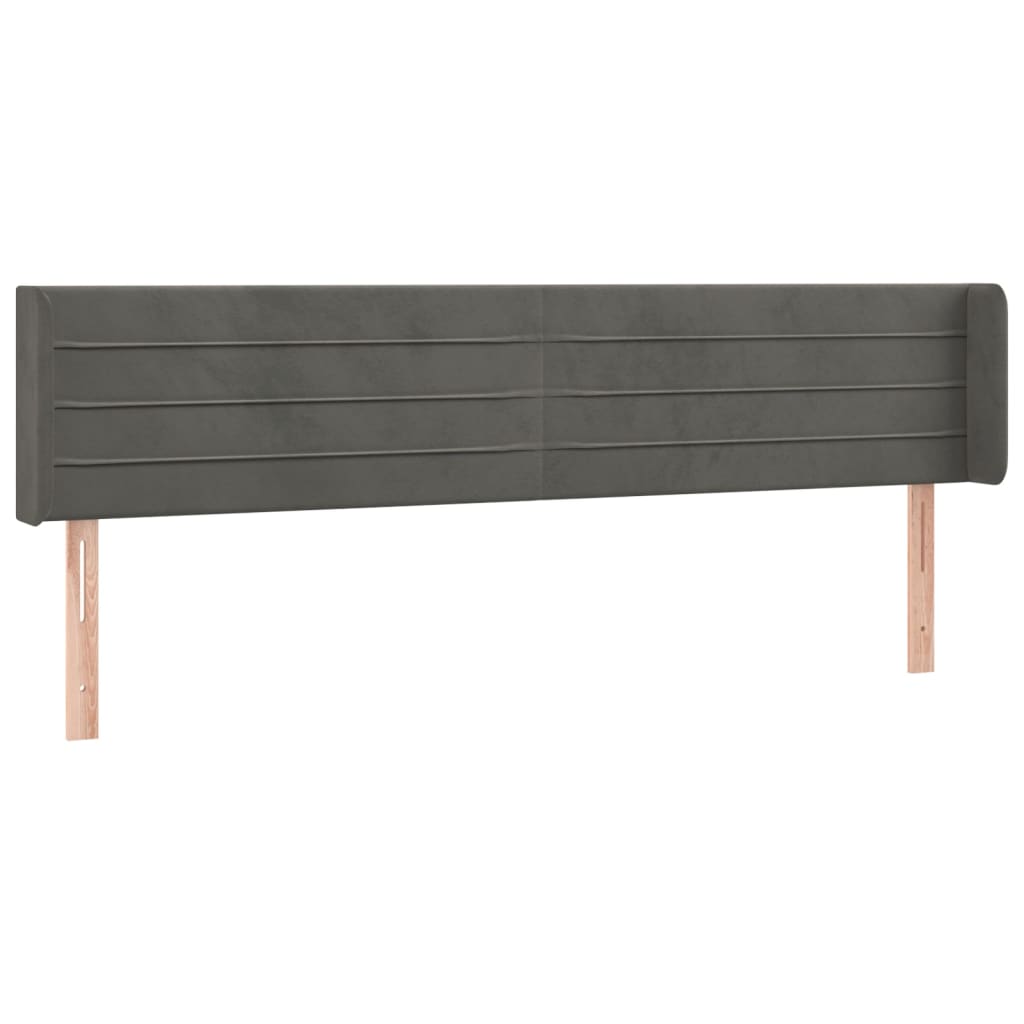 Hoofdbord LED 163x16x78/88 cm fluweel donkergrijs is nu te koop bij PeponiXL, paradijselijk wonen!