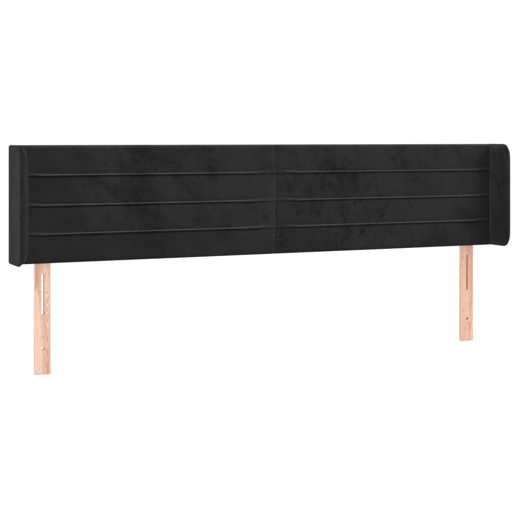Hoofdbord LED 163x16x78/88 cm fluweel zwart is nu te koop bij PeponiXL, paradijselijk wonen!