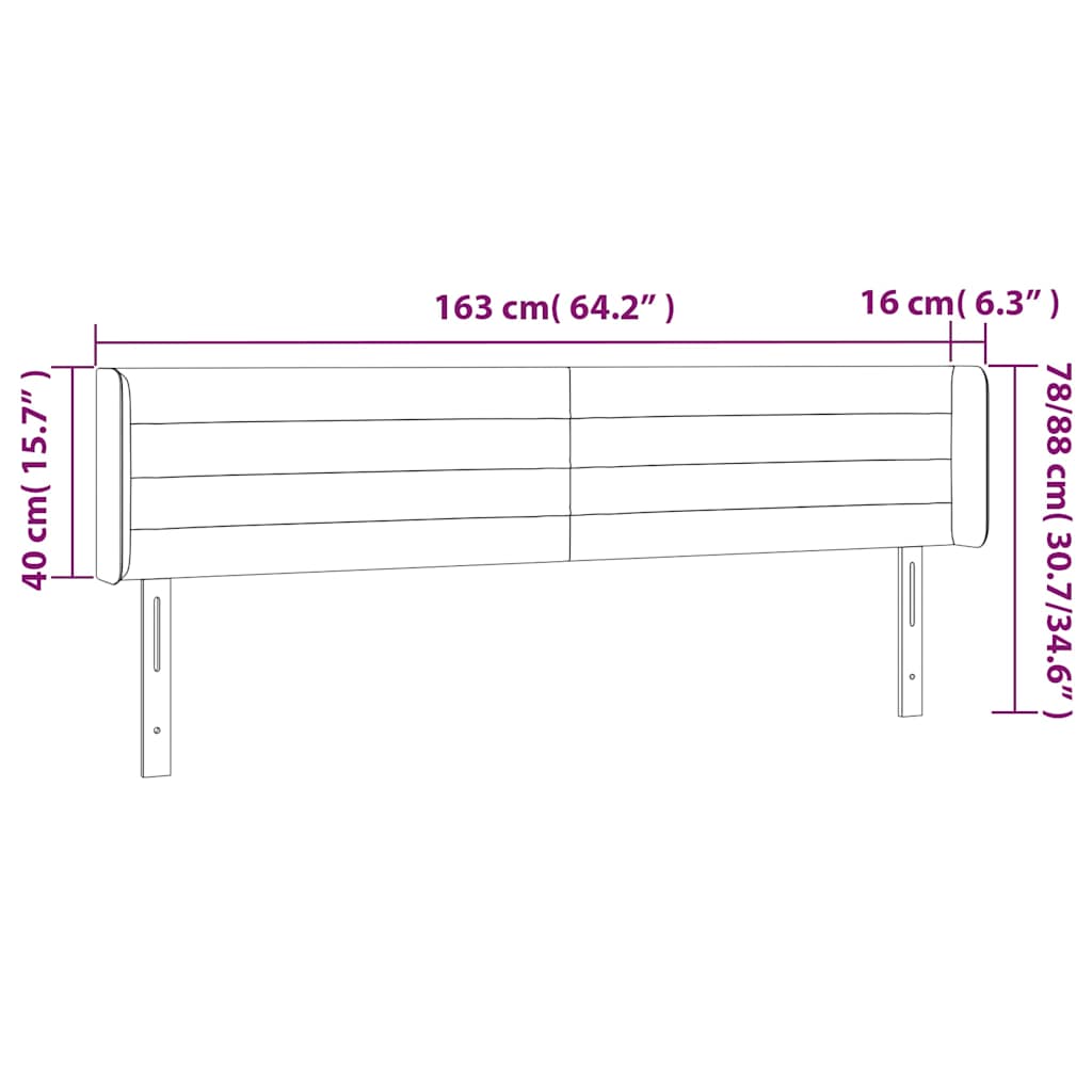Hoofdbord LED 163x16x78/88 cm fluweel donkergroen is nu te koop bij PeponiXL, paradijselijk wonen!