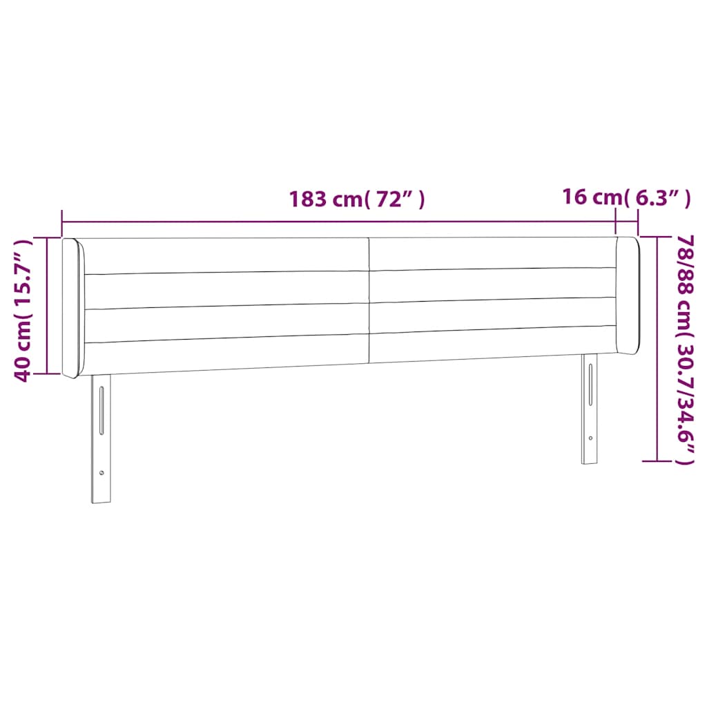 Hoofdbord LED 183x16x78/88 cm fluweel donkergroen is nu te koop bij PeponiXL, paradijselijk wonen!