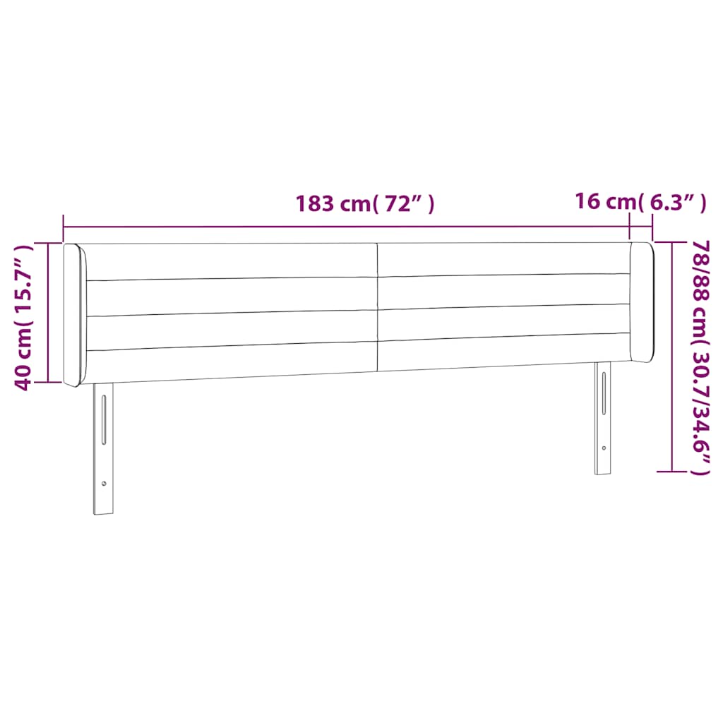 Hoofdbord LED 183x16x78/88 cm fluweel donkerblauw is nu te koop bij PeponiXL, paradijselijk wonen!