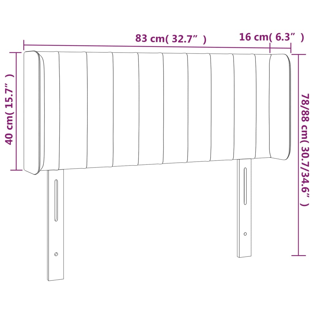 Hoofdbord LED 83x16x78/88 cm stof lichtgrijs is nu te koop bij PeponiXL, paradijselijk wonen!