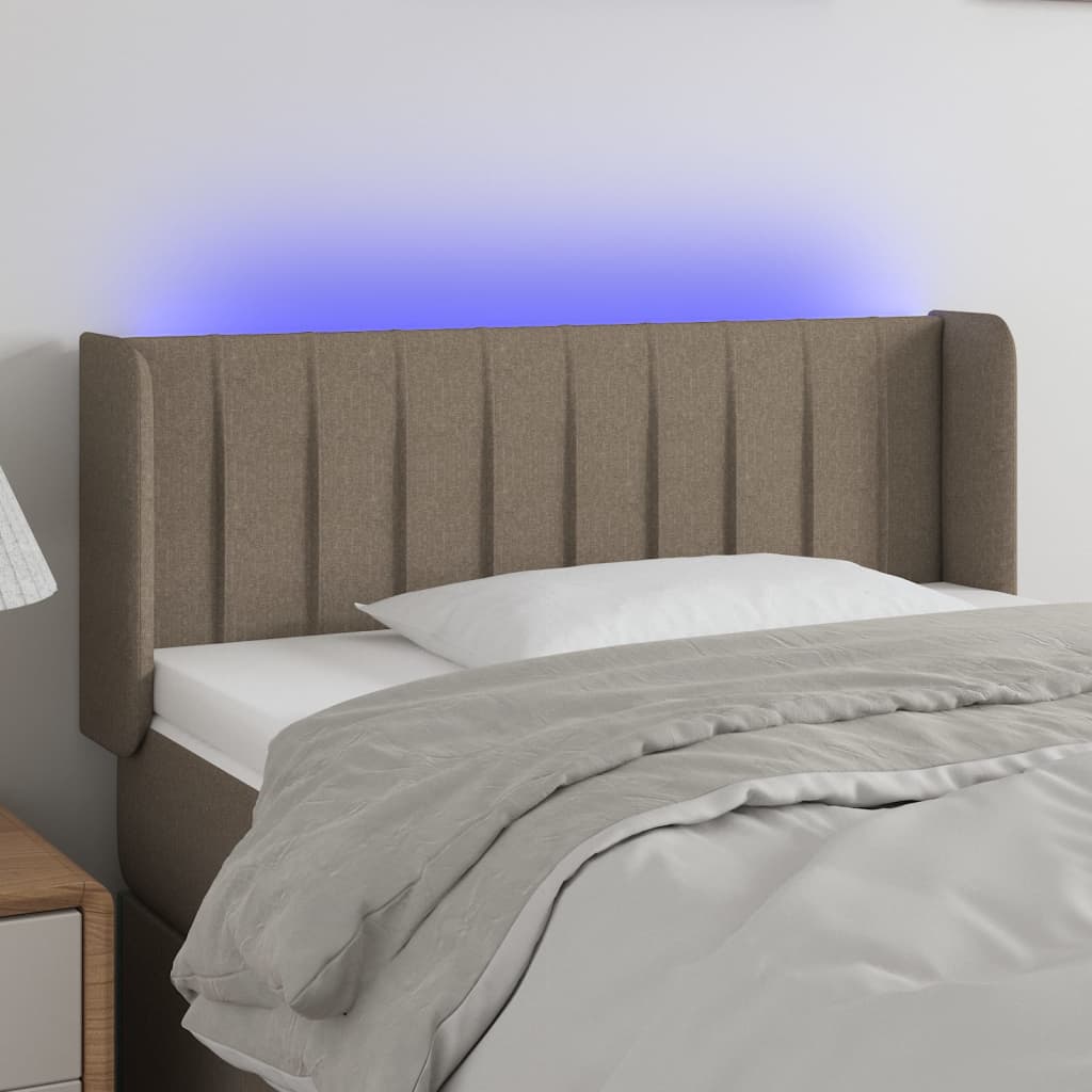 Hoofdbord LED 83x16x78/88 cm stof taupe is nu te koop bij PeponiXL, paradijselijk wonen!