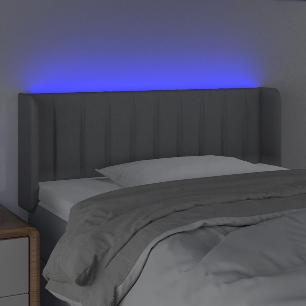 Hoofdbord LED 103x16x78/88 cm stof lichtgrijs is nu te koop bij PeponiXL, paradijselijk wonen!