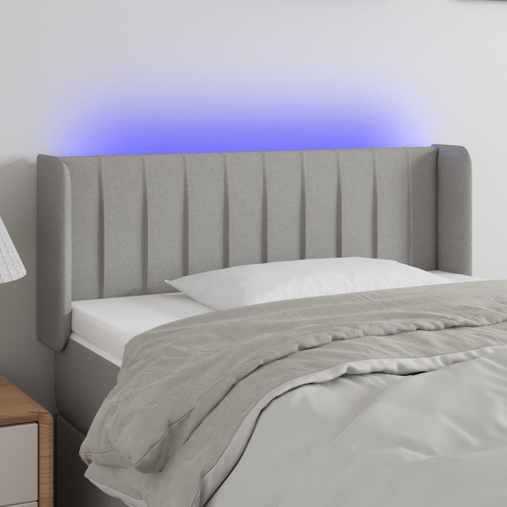 Hoofdbord LED 103x16x78/88 cm stof lichtgrijs is nu te koop bij PeponiXL, paradijselijk wonen!
