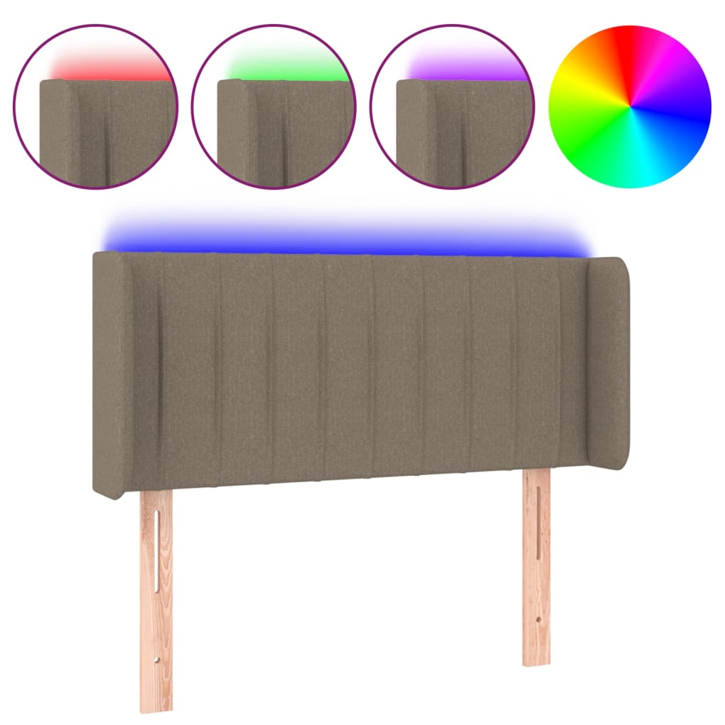 Hoofdbord LED 103x16x78/88 cm stof taupe is nu te koop bij PeponiXL, paradijselijk wonen!