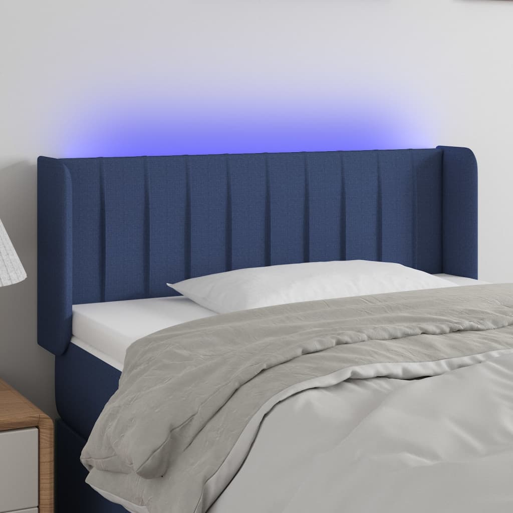 Hoofdbord LED 103x16x78/88 cm stof blauw is nu te koop bij PeponiXL, paradijselijk wonen!
