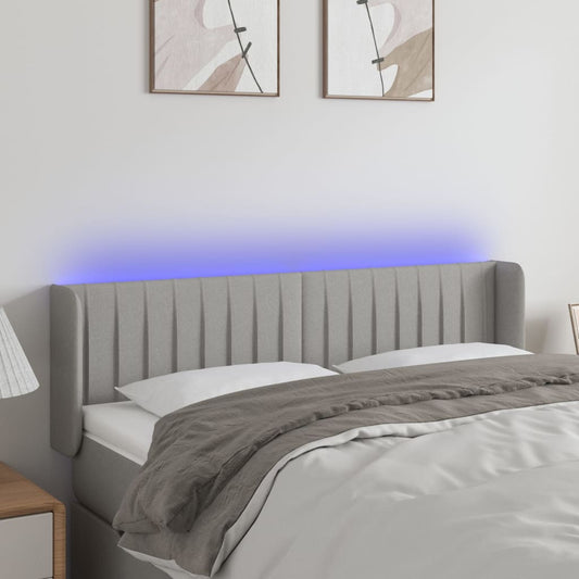 Hoofdbord LED 147x16x78/88 cm stof lichtgrijs is nu te koop bij PeponiXL, paradijselijk wonen!