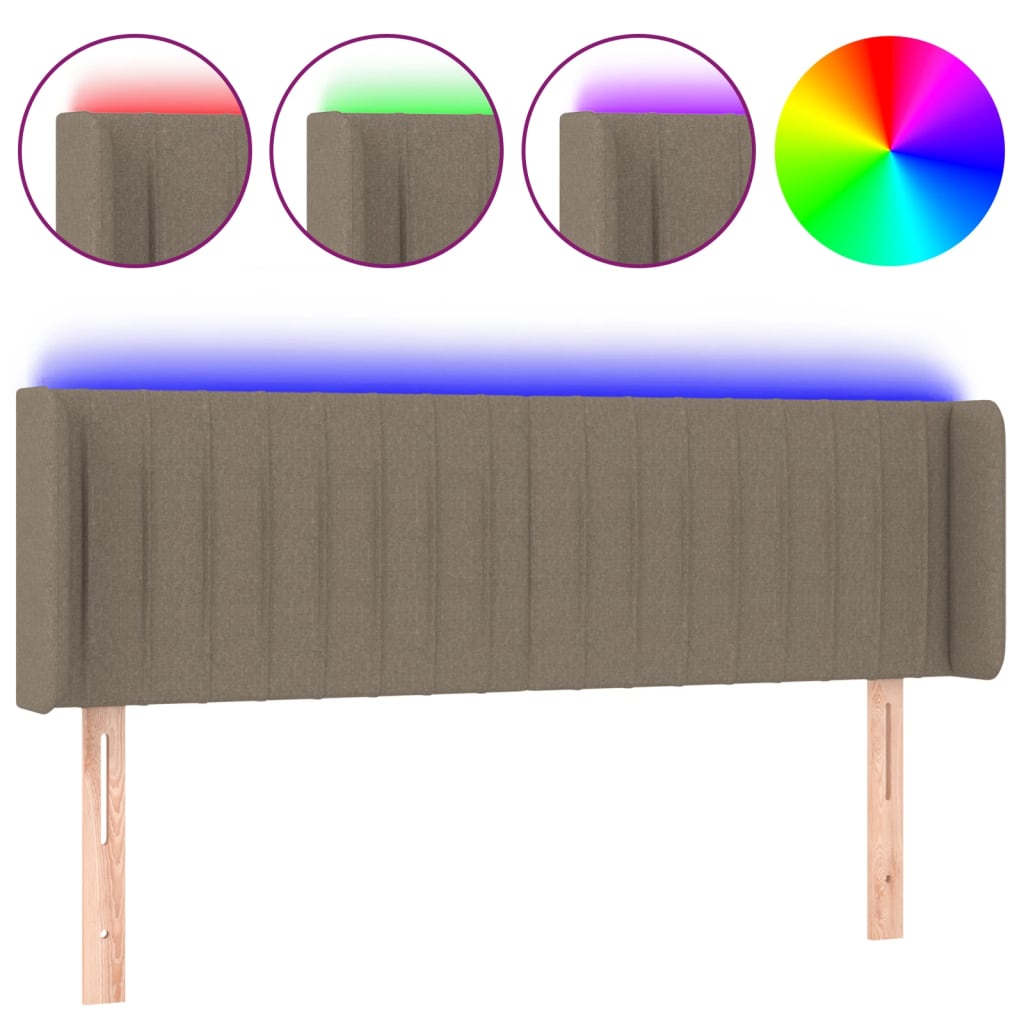 Hoofdbord LED 147x16x78/88 cm stof taupe is nu te koop bij PeponiXL, paradijselijk wonen!
