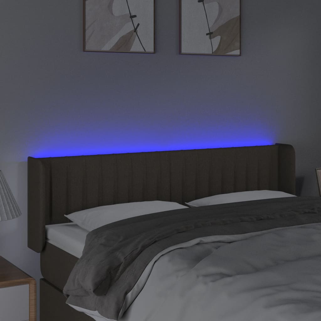 Hoofdbord LED 147x16x78/88 cm stof taupe is nu te koop bij PeponiXL, paradijselijk wonen!