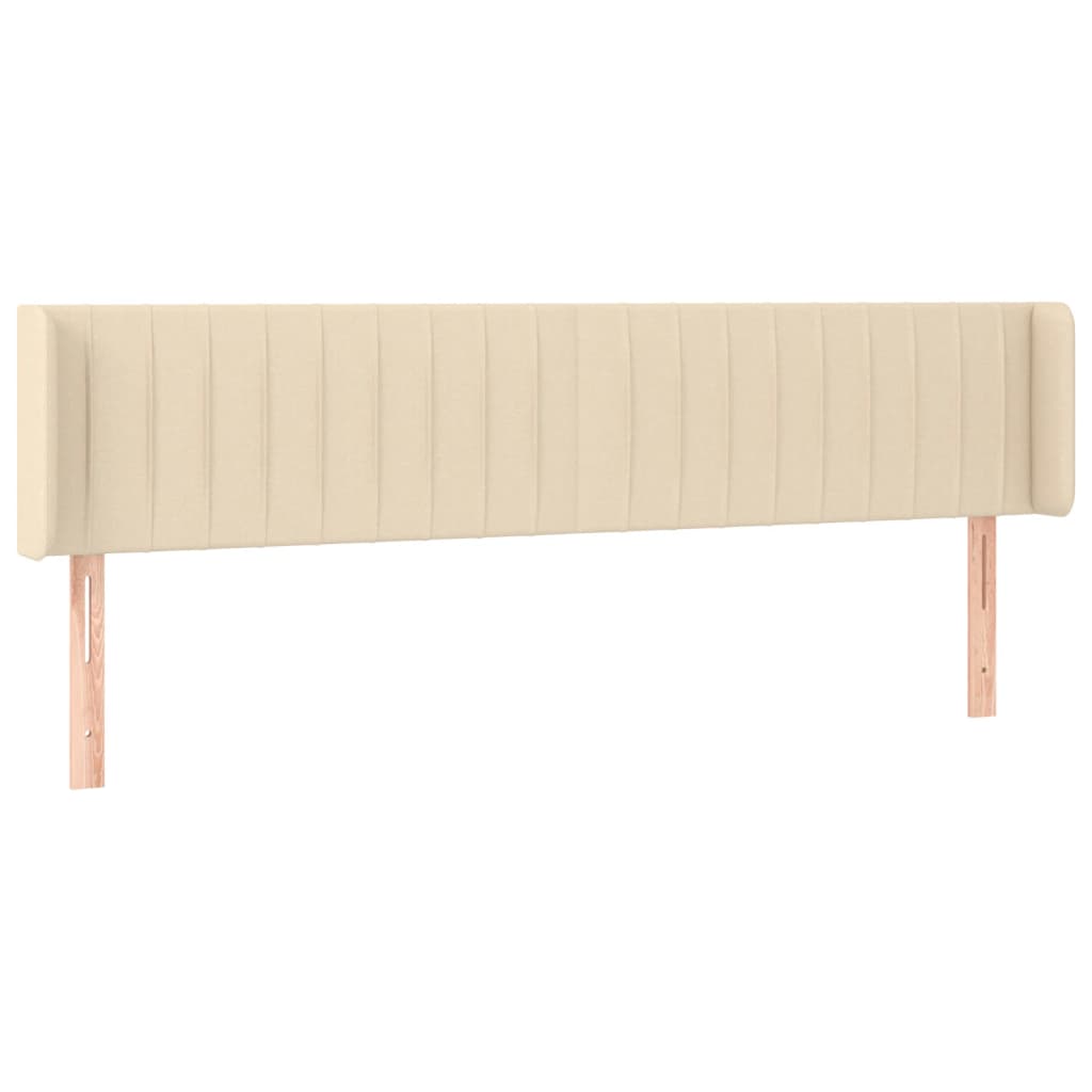 Hoofdbord LED 183x16x78/88 cm stof crèmekleurig is nu te koop bij PeponiXL, paradijselijk wonen!