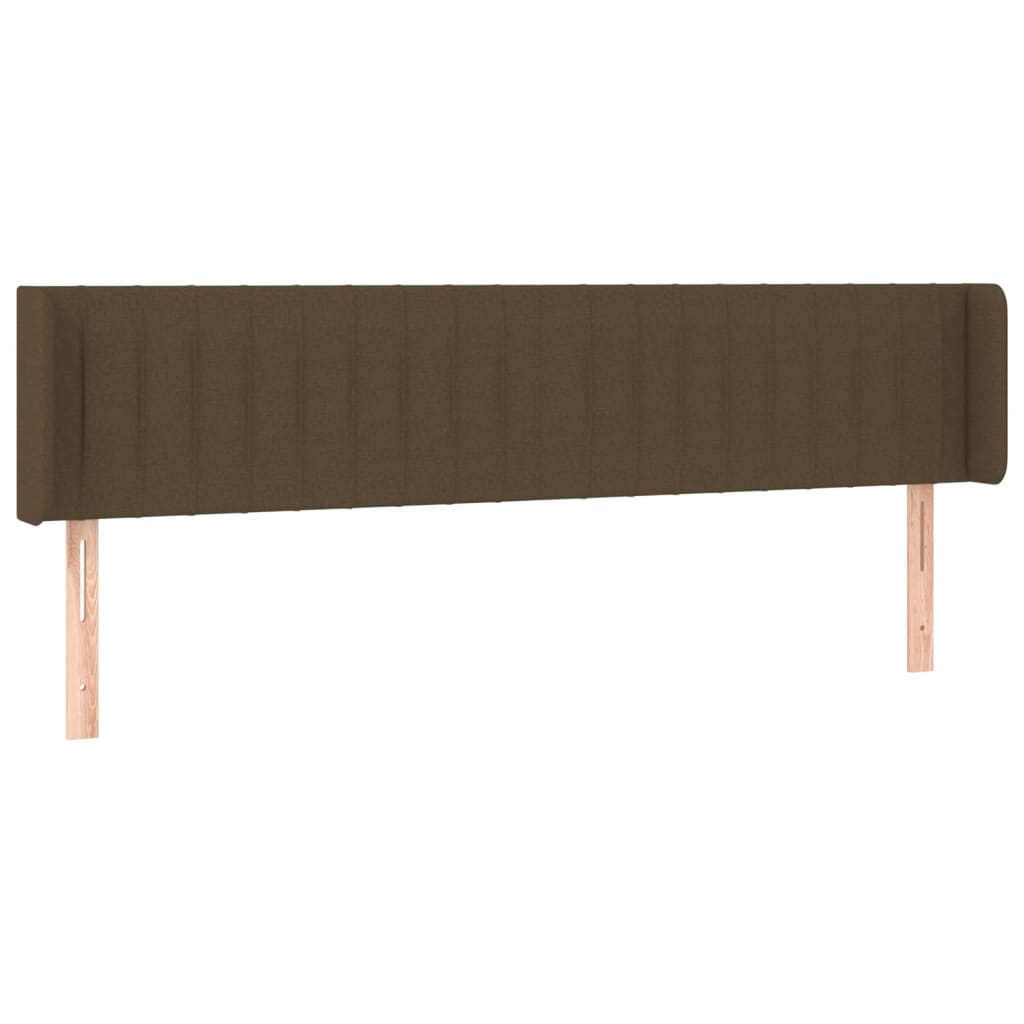 Hoofdbord LED 203x16x78/88 cm stof donkerbruin is nu te koop bij PeponiXL, paradijselijk wonen!