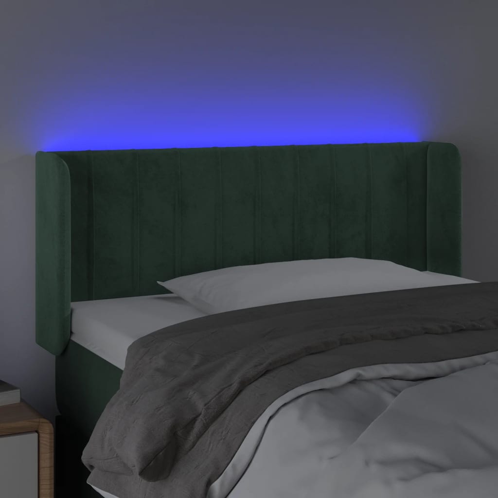 Hoofdbord LED 83x16x78/88 cm fluweel donkergroen is nu te koop bij PeponiXL, paradijselijk wonen!