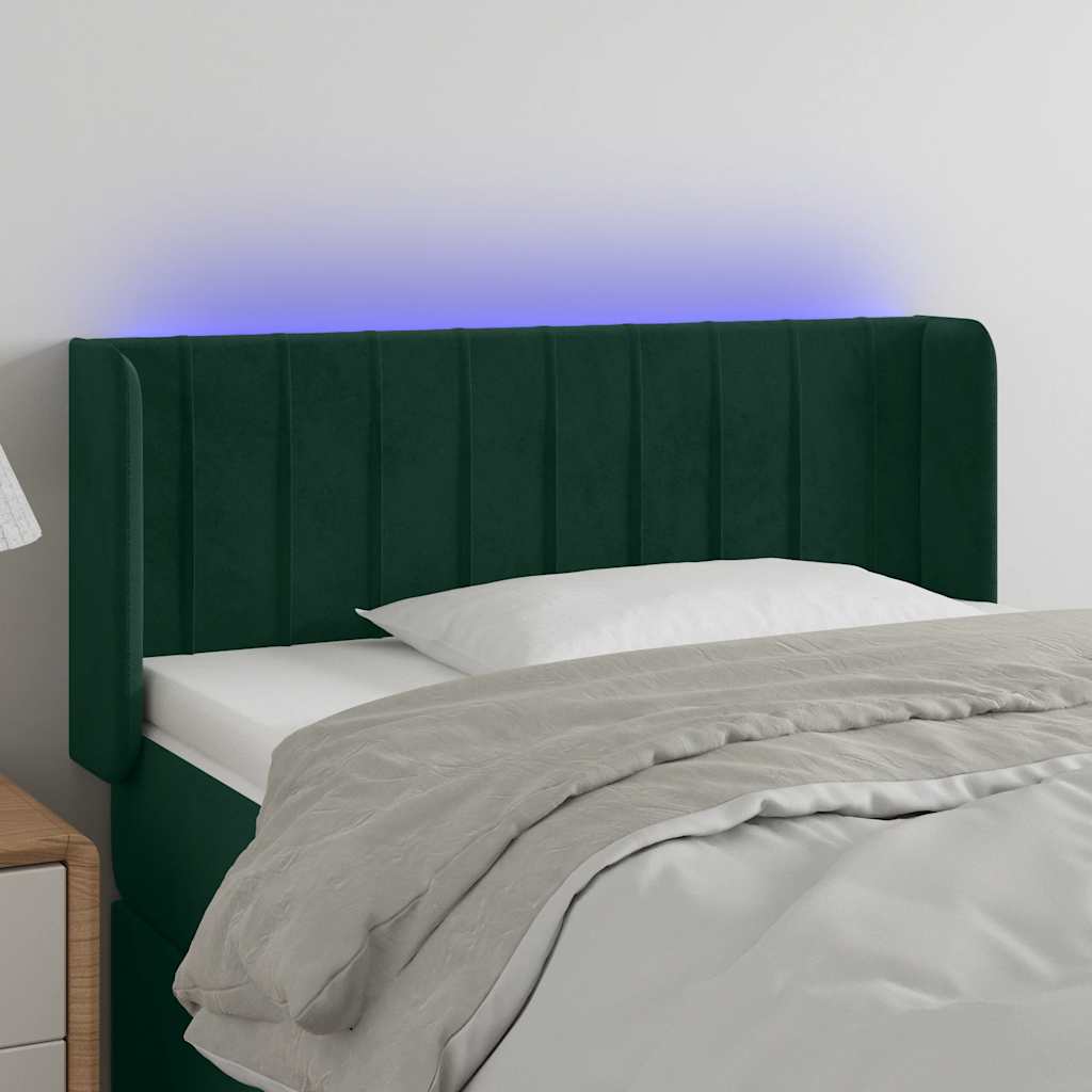 Hoofdbord LED 83x16x78/88 cm fluweel donkergroen is nu te koop bij PeponiXL, paradijselijk wonen!