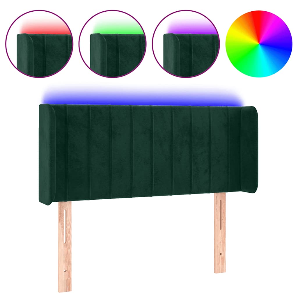 Hoofdbord LED 93x16x78/88 cm fluweel donkergroen is nu te koop bij PeponiXL, paradijselijk wonen!