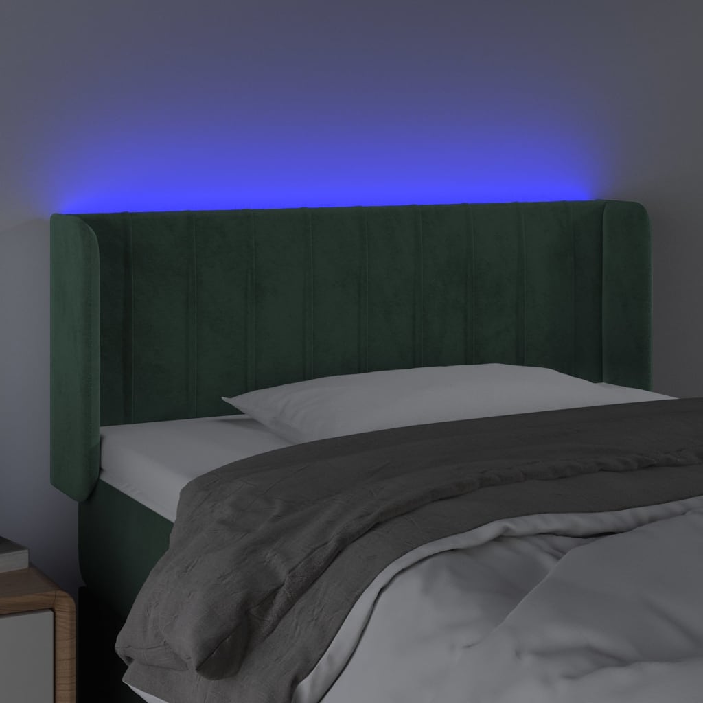 Hoofdbord LED 93x16x78/88 cm fluweel donkergroen is nu te koop bij PeponiXL, paradijselijk wonen!