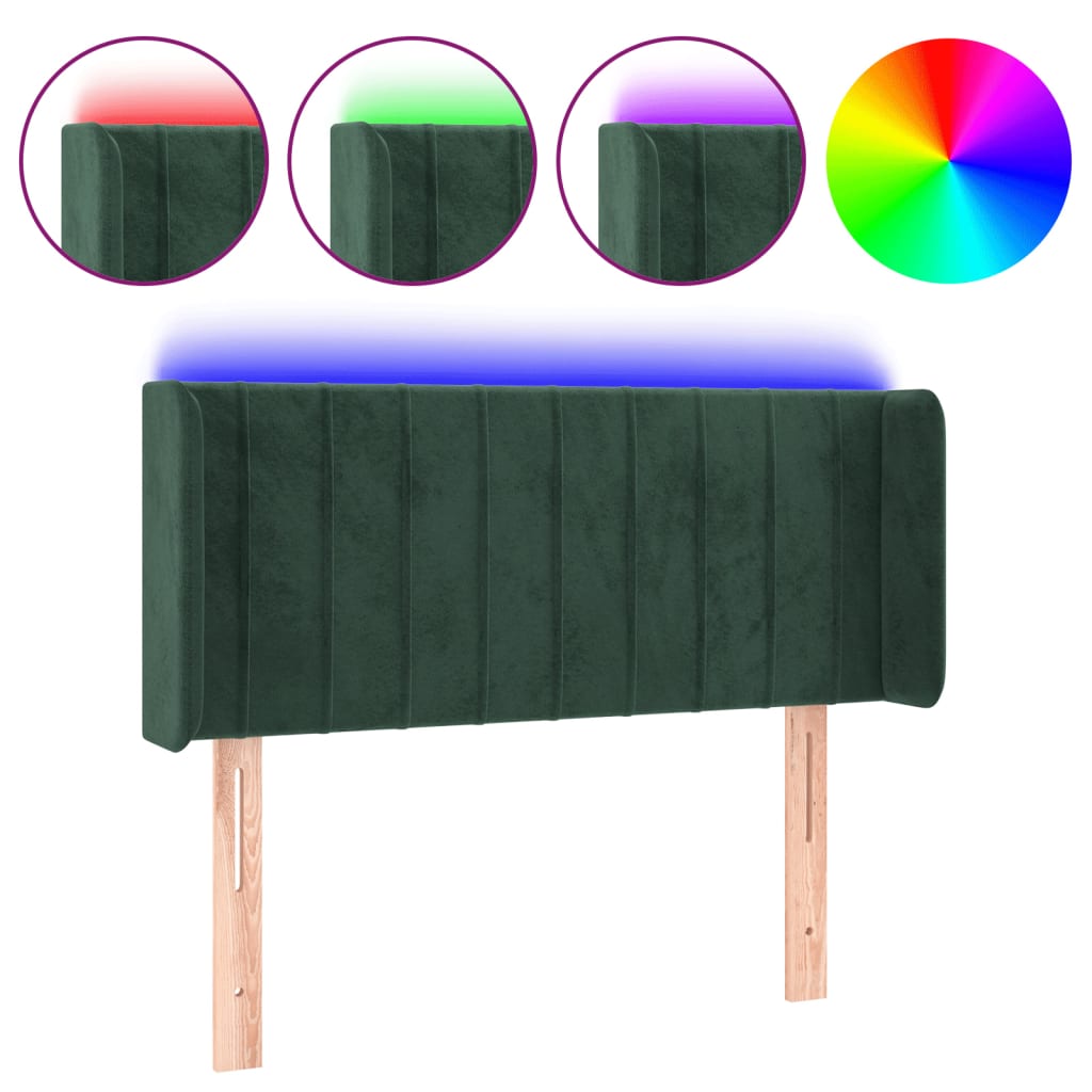 Hoofdbord LED 103x16x78/88 cm fluweel donkergroen is nu te koop bij PeponiXL, paradijselijk wonen!