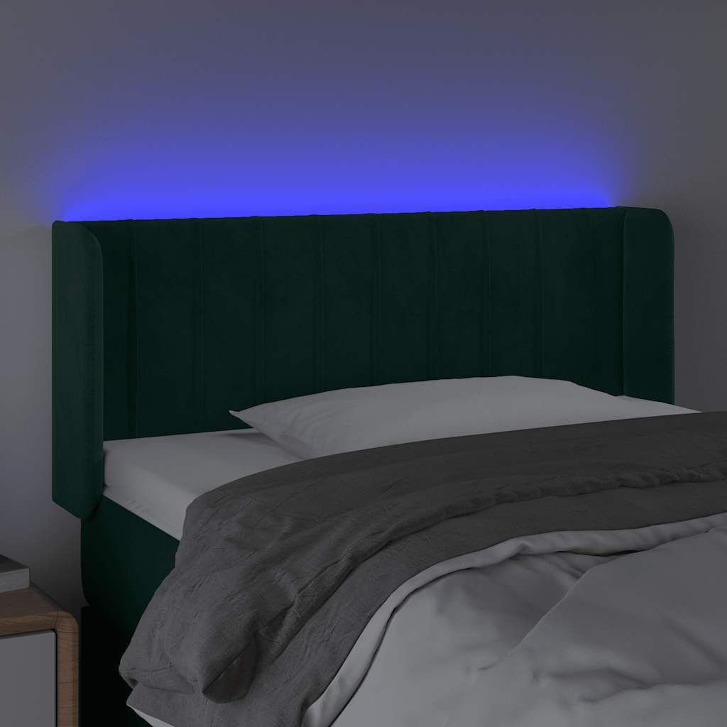 Hoofdbord LED 103x16x78/88 cm fluweel donkergroen is nu te koop bij PeponiXL, paradijselijk wonen!