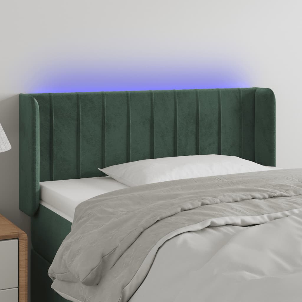 Hoofdbord LED 103x16x78/88 cm fluweel donkergroen is nu te koop bij PeponiXL, paradijselijk wonen!