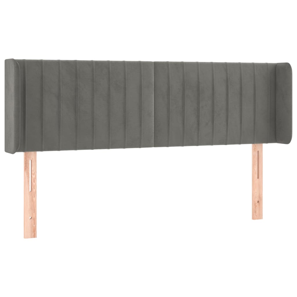 Hoofdbord LED 147x16x78/88 cm fluweel lichtgrijs is nu te koop bij PeponiXL, paradijselijk wonen!