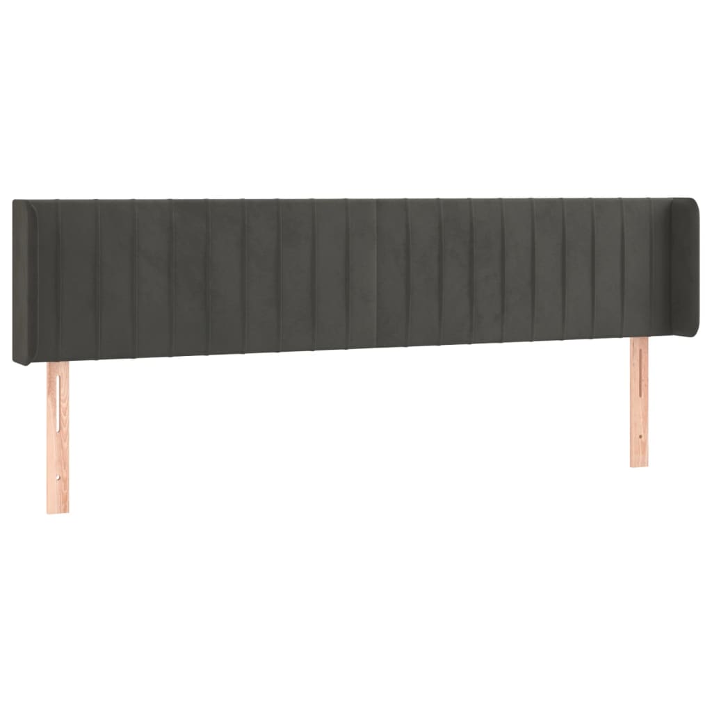 Hoofdbord LED 183x16x78/88 cm fluweel donkergrijs is nu te koop bij PeponiXL, paradijselijk wonen!