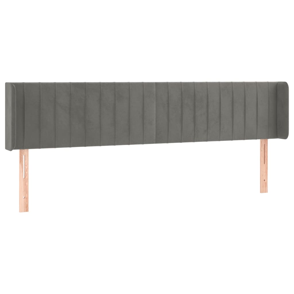Hoofdbord LED 203x16x78/88 cm fluweel lichtgrijs is nu te koop bij PeponiXL, paradijselijk wonen!