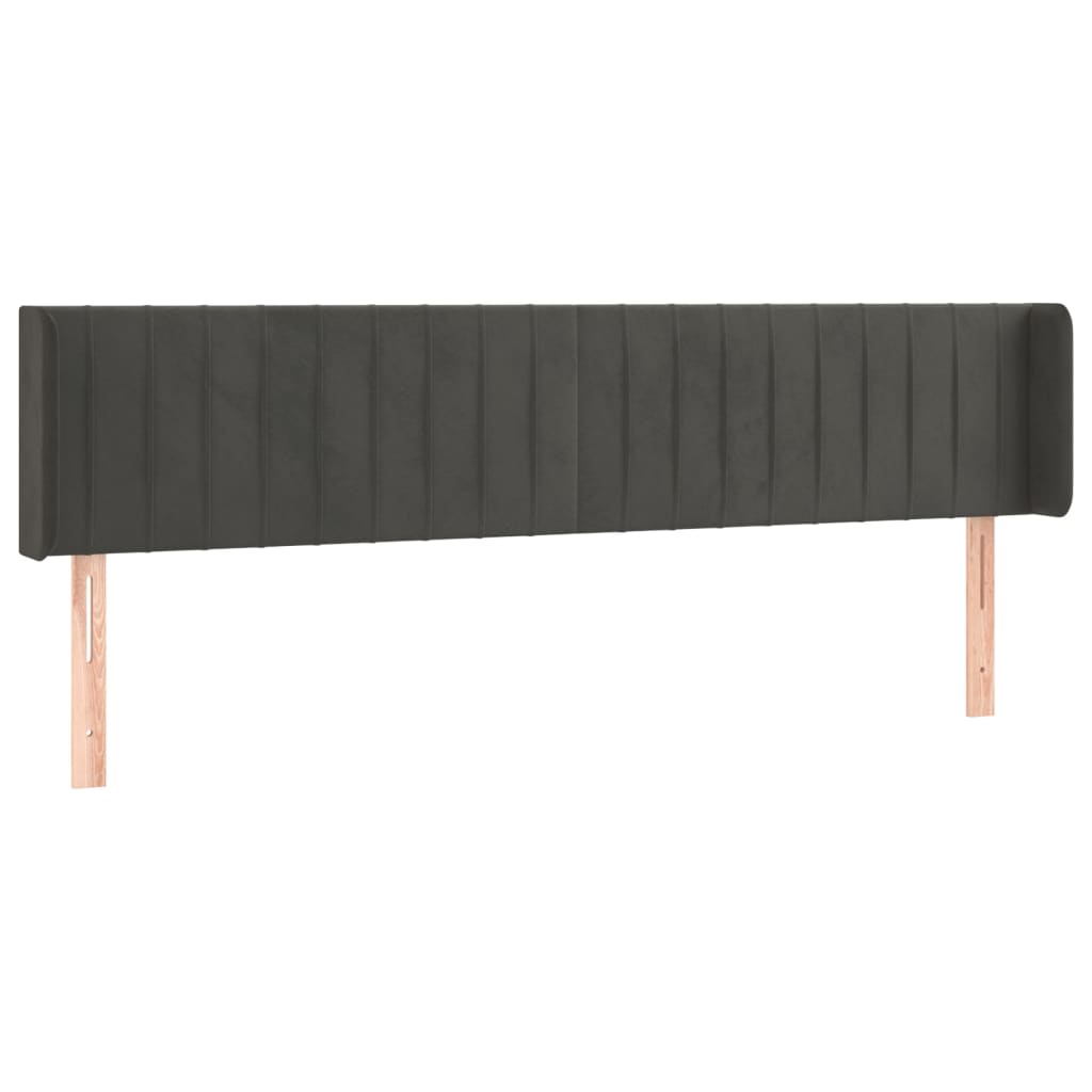 Hoofdbord LED 203x16x78/88 cm fluweel donkergrijs is nu te koop bij PeponiXL, paradijselijk wonen!