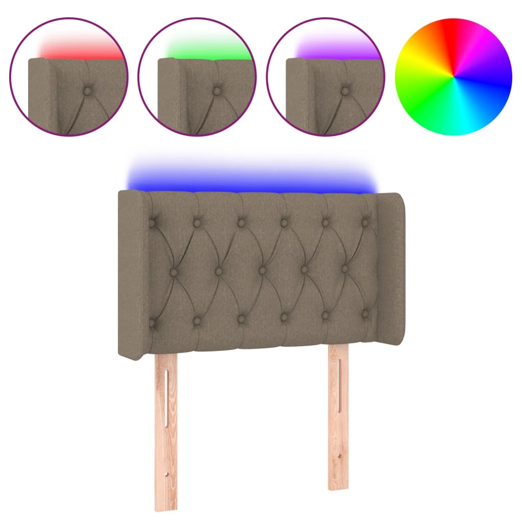 Hoofdbord LED 83x16x78/88 cm stof taupe is nu te koop bij PeponiXL, paradijselijk wonen!