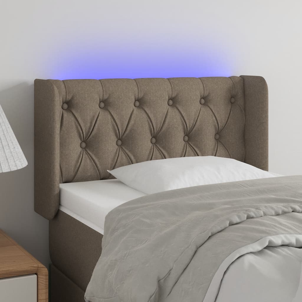 Hoofdbord LED 83x16x78/88 cm stof taupe is nu te koop bij PeponiXL, paradijselijk wonen!