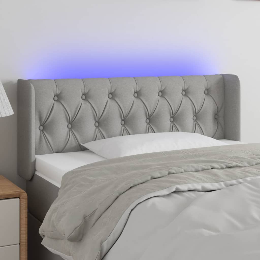 Hoofdbord LED 93x16x78/88 cm stof lichtgrijs is nu te koop bij PeponiXL, paradijselijk wonen!
