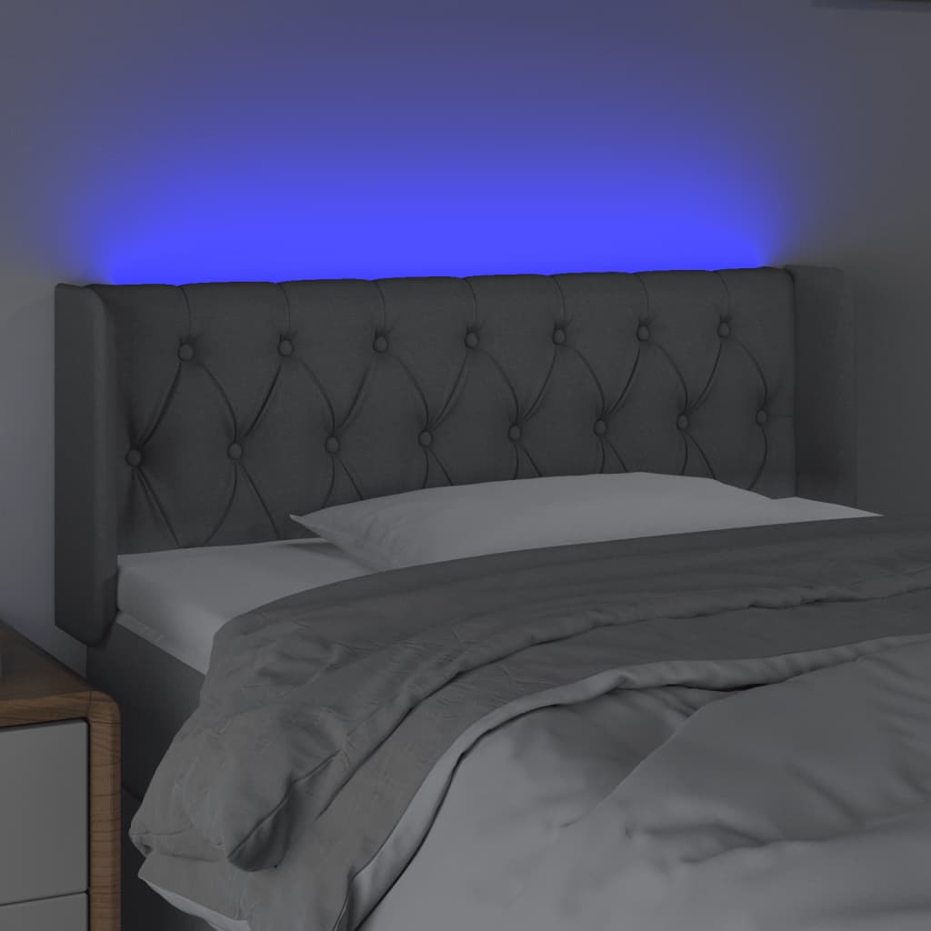 Hoofdbord LED 103x16x78/88 cm stof lichtgrijs is nu te koop bij PeponiXL, paradijselijk wonen!